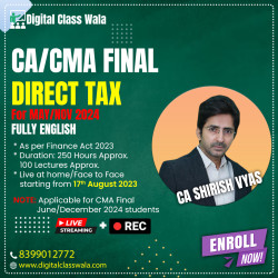 CA/CMA Final - Direct Tax (May/Nov 2024)- Fully English - CA Shirish Vyas